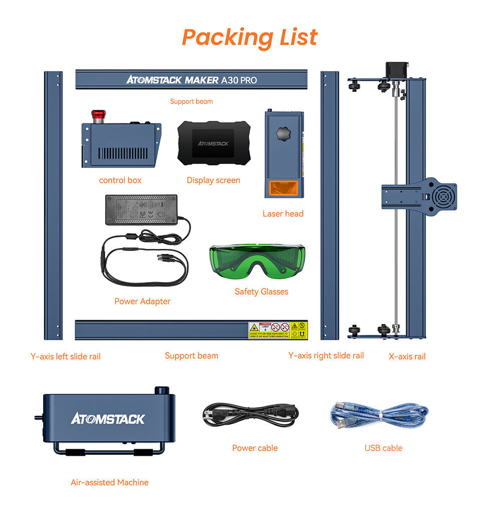 Atomstack A30 Pro 160W พลังสูง F30 Pro Air Assist Kit Laser Engraver ...