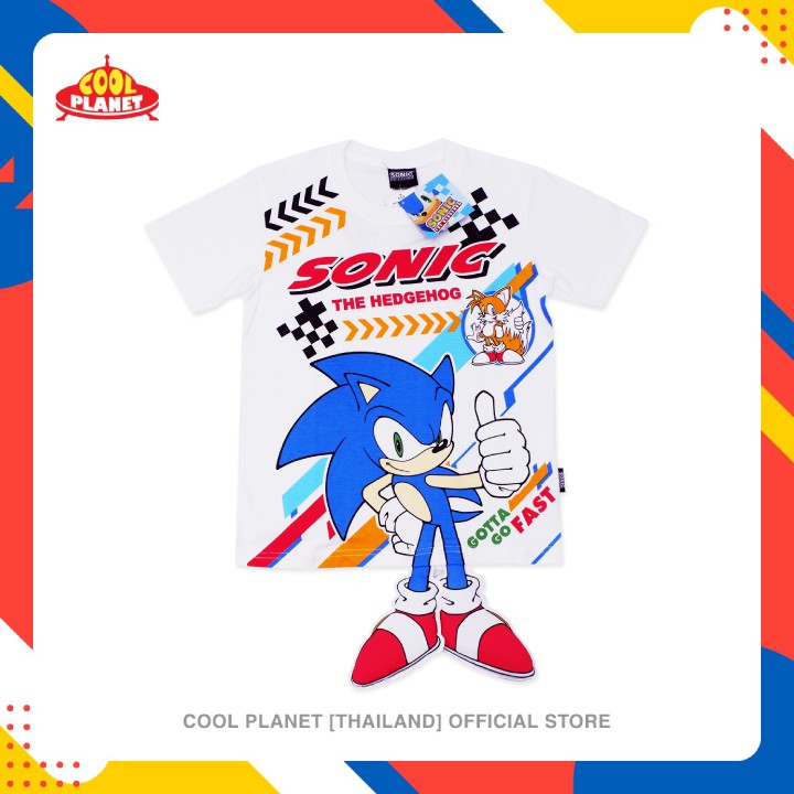 COOLPLANET Sonic T-shirt เสื้อยืดลายการ์ตูนโซนิค เสื้อยืดเด็ก เสื้อคอกลมเด็กชาย ลิขสิทธิ์แท้ ผ้าCotton 100% พร้อมส่ง