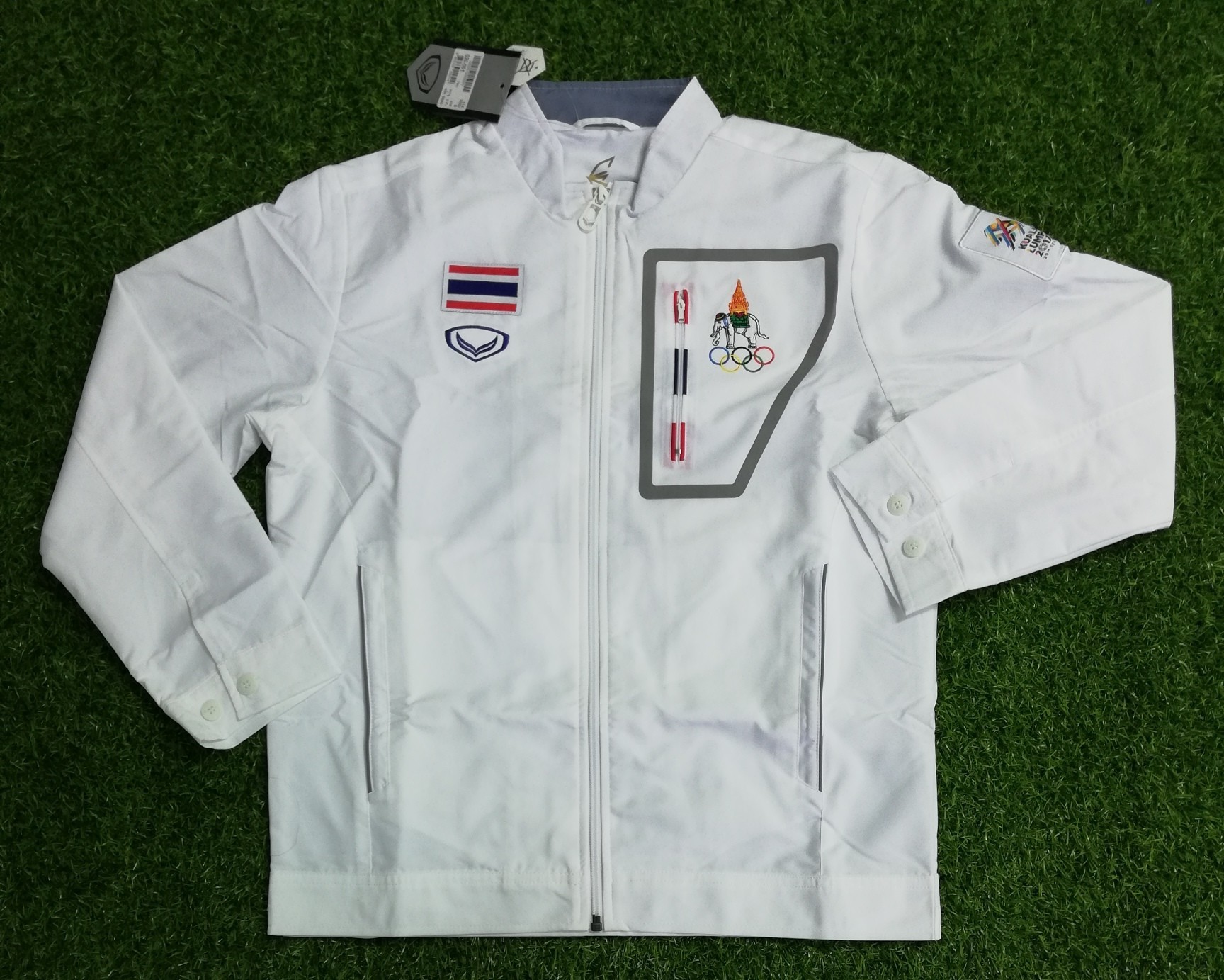 ของแท้ Grand Sport Track Jacket Thailand Nation เสื้อแทร็คสูท นักกีฬา ทีมชาติไทย ซีเกมส์ มาเลเซีย 2017 สีขาว ของแท้ ใหม่ ป้ายห้อย