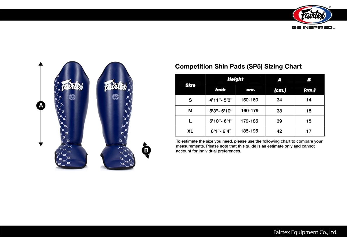 สนับแข้ง Fairtex Muay Thai Shin Guards SP5 Boxing Competition Shin Pads