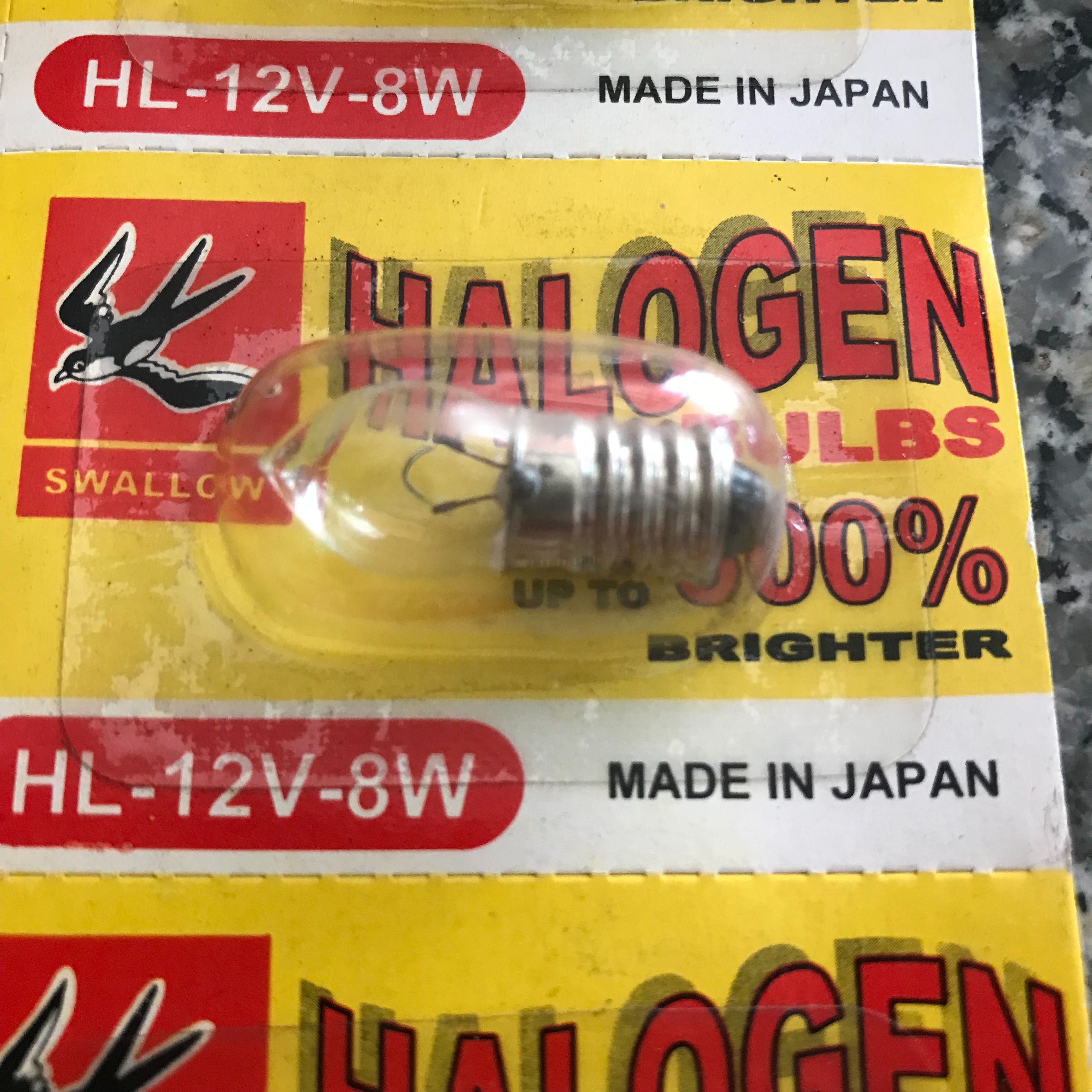 หลอดไส้ หลอดเขี้ยว และ เกลียว 12V 8W ตรานกนางแอ่น หลอดตู้ไฟ ไพลอตแลมป์ ...