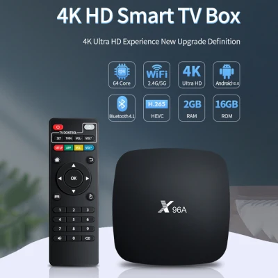 【In stock】 3D 4K HDR10 H.265 Android Set-Top TV Box TV Box 2.4GHz/5GHz Dual Band WiFi Set-Top TV Box 2GB/16GB ROM 3D 4K HDR10 H.265 Network Player