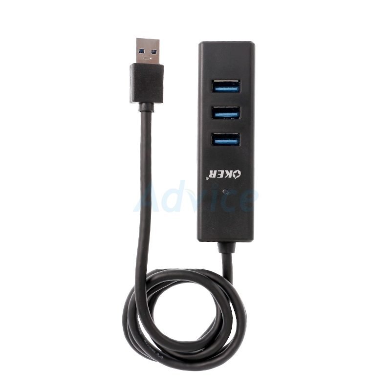 4 Port USB HUB V.3.0 OKER (H341) Black อุปกรณ์เชื่อมต่อ ประกัน 1Y