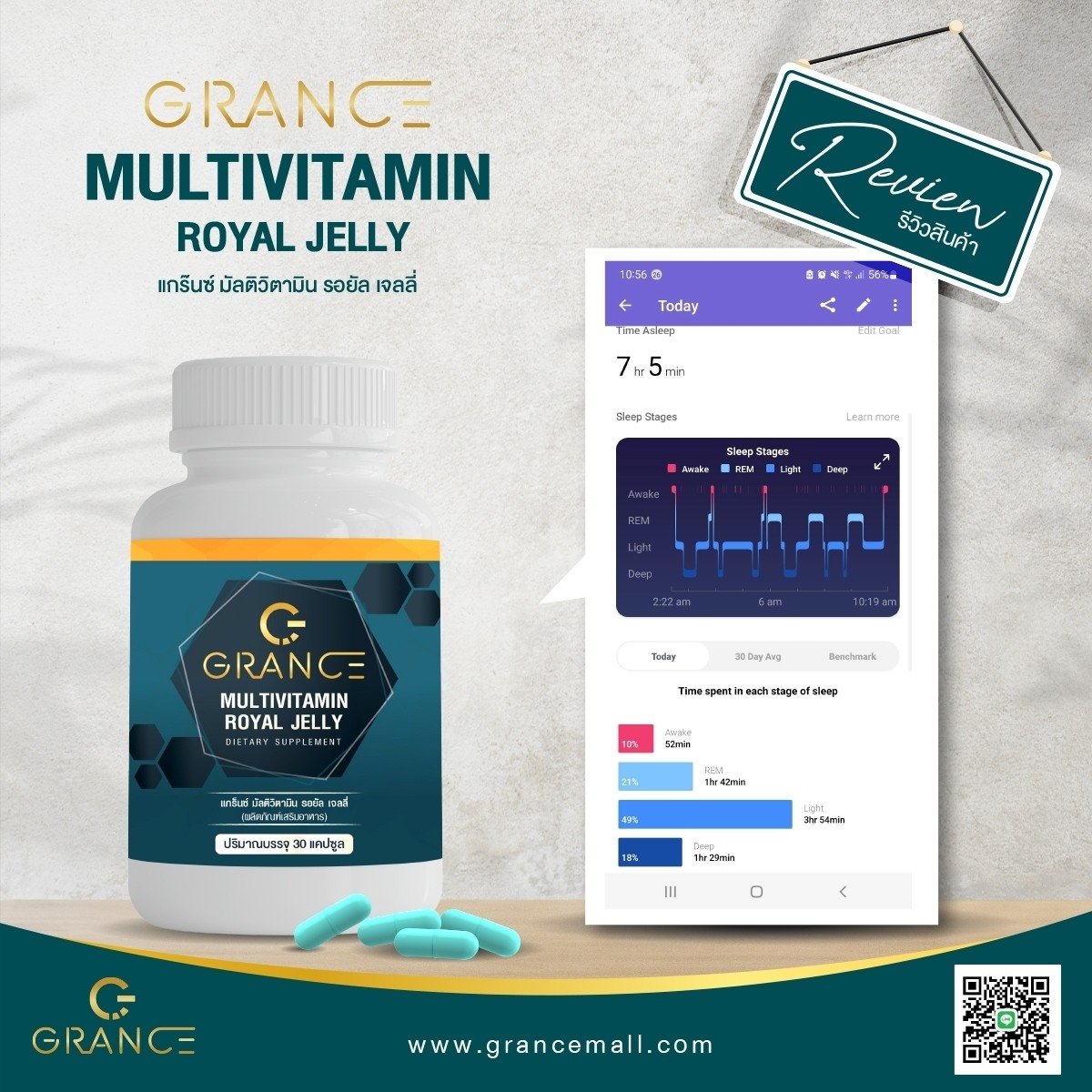 วิตามินรวม Grance Multivitamin Royal Jelly มัลติวิตามิน รอยัล เจลลี่