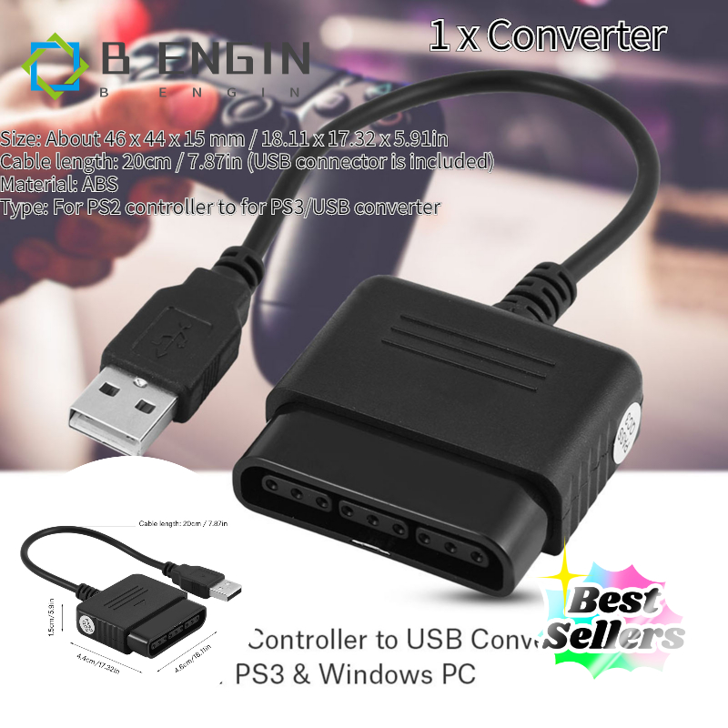 【มีของพร้อมส่ง】COD For Sony Playstation 2 PS2 Controller to USB Adapter Converter for PS3 & Windows PC