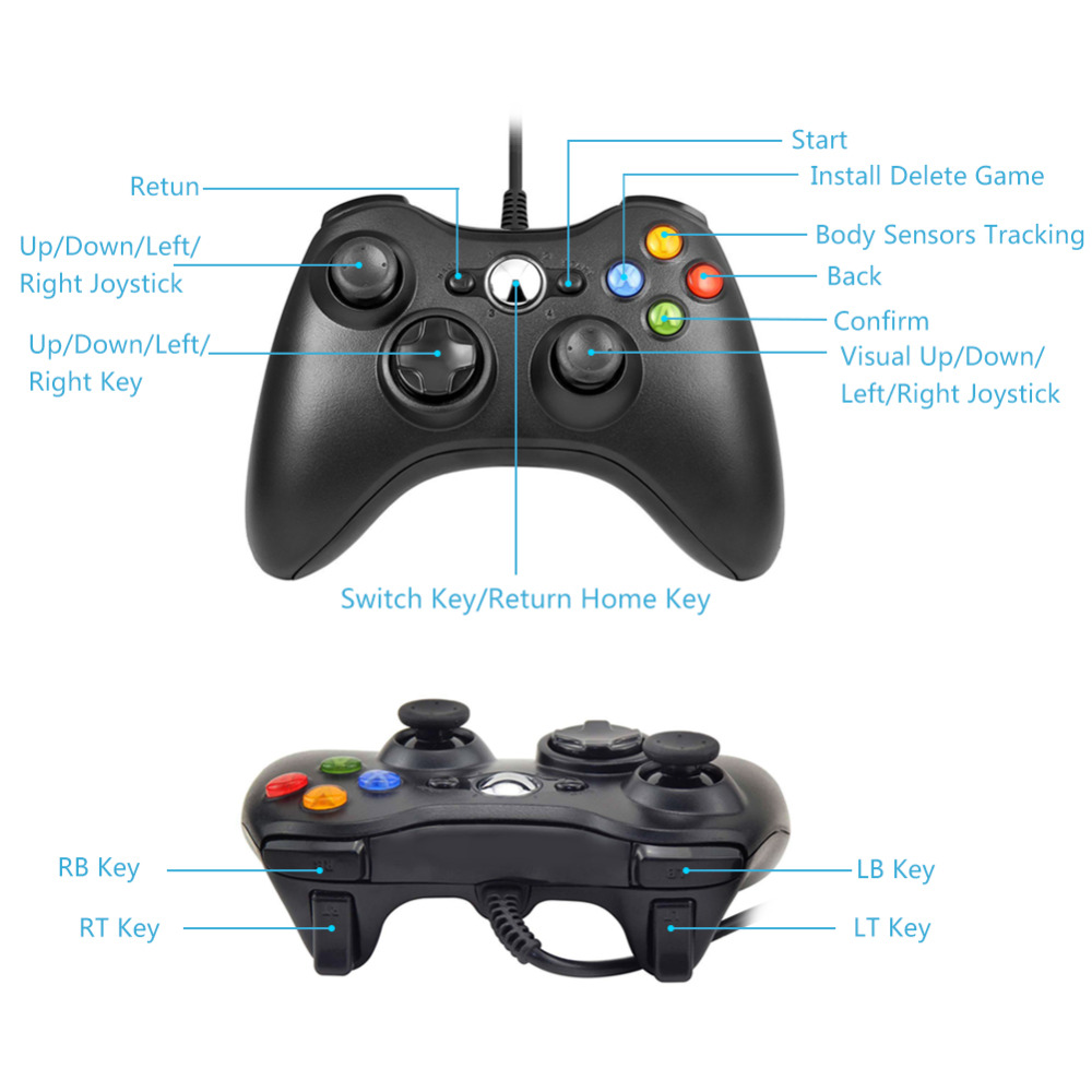 xbox 360 มีสายตัวควบคุมเกม Joystick for XBOX Pc Windows7/8/10 Joy xbox