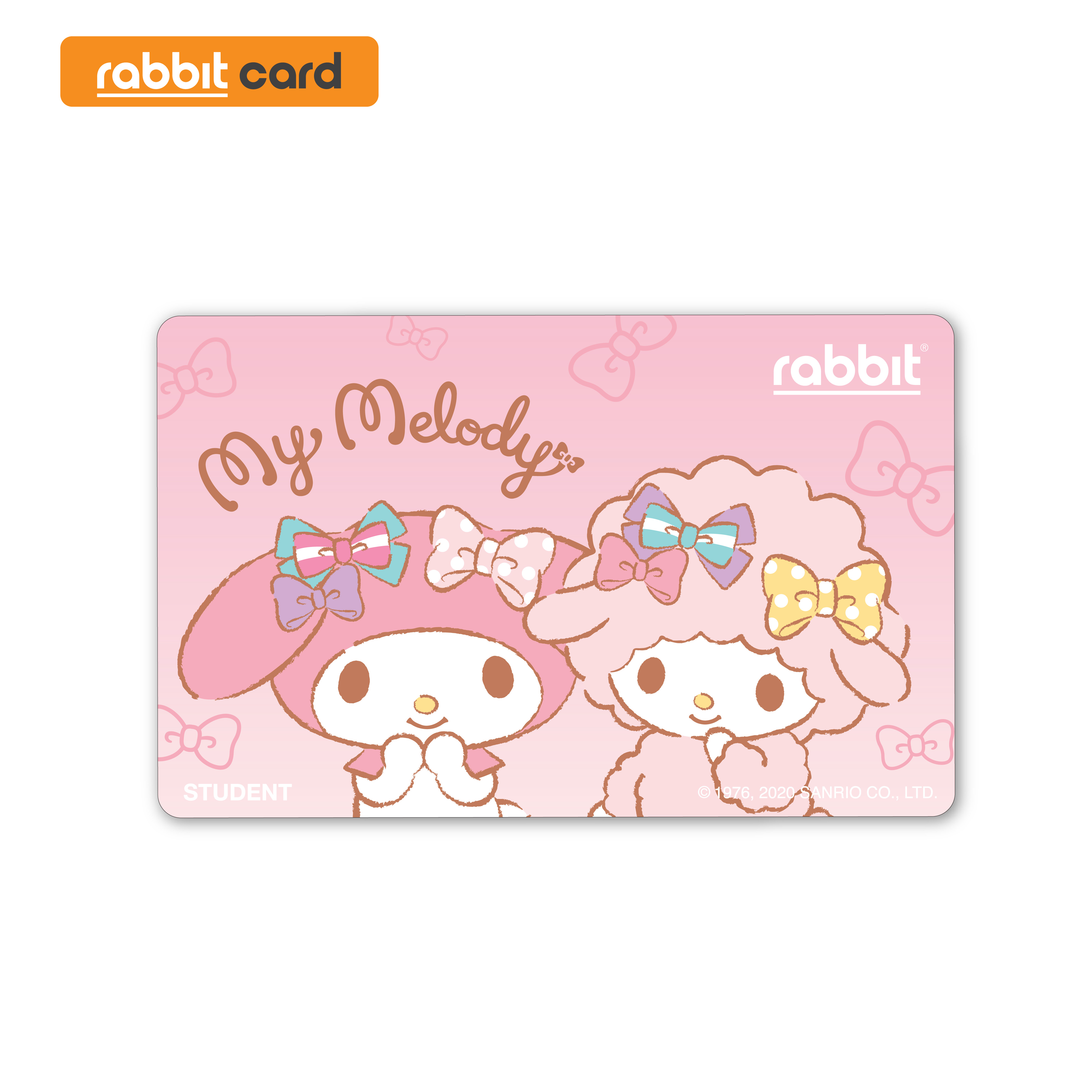 Rabbit Card บัตรแรบบิท My Melody สีชมพู สำหรับนักเรียน-นักศึกษา (MM Pink Student)