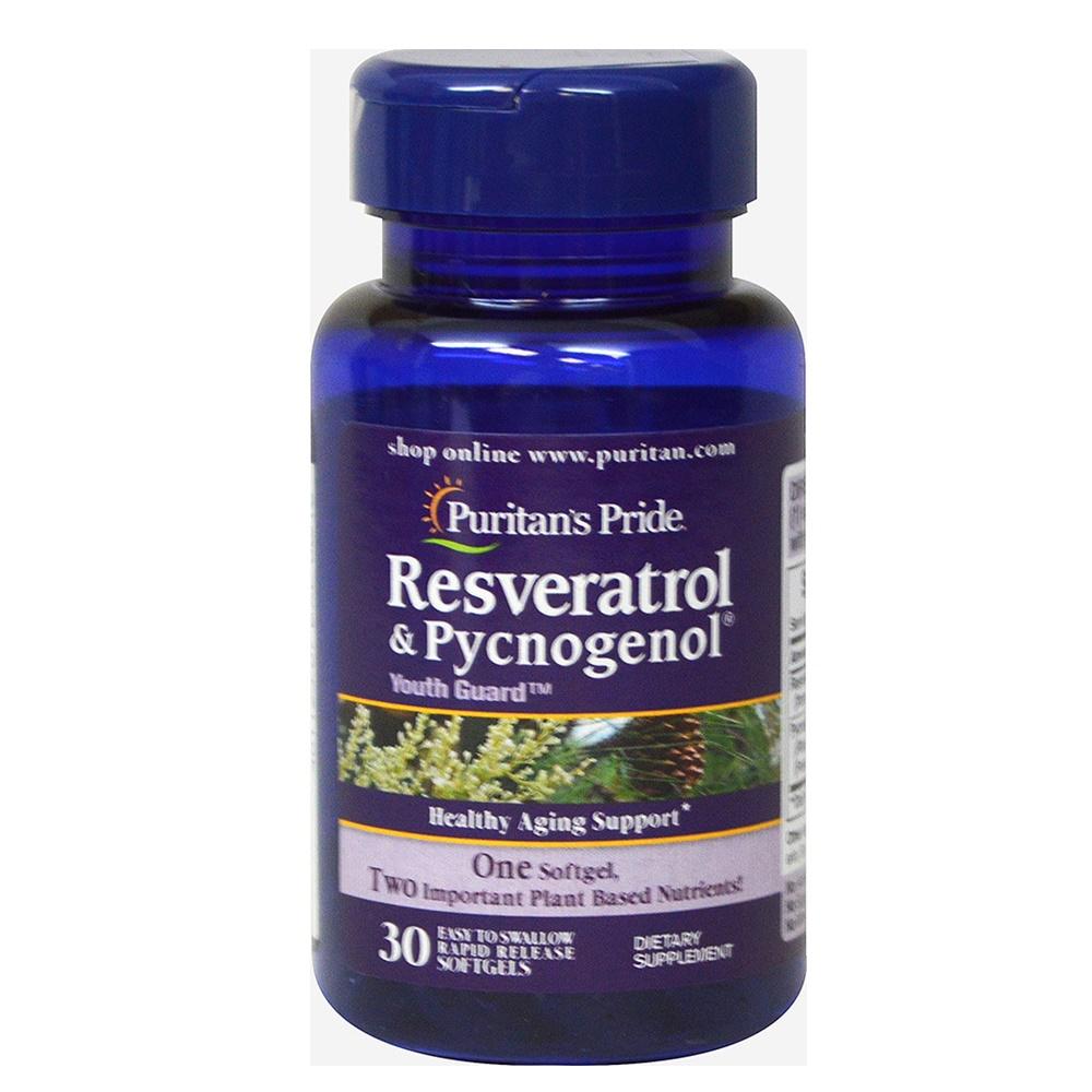 โปรโมชั่น Puritan Resveratrol 100 mg Pycnogenol 30 mg 30 Softgel รวม 2