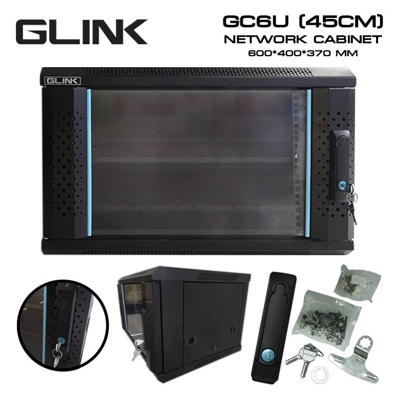 ตู้ Rack แบรนด์ Glink รุ่น GC6U ลึก 60cm ขนาด 60x60x37 สำหรับกล้องวงจรปิด มาตรฐานสากล (แท้ศูนย์)