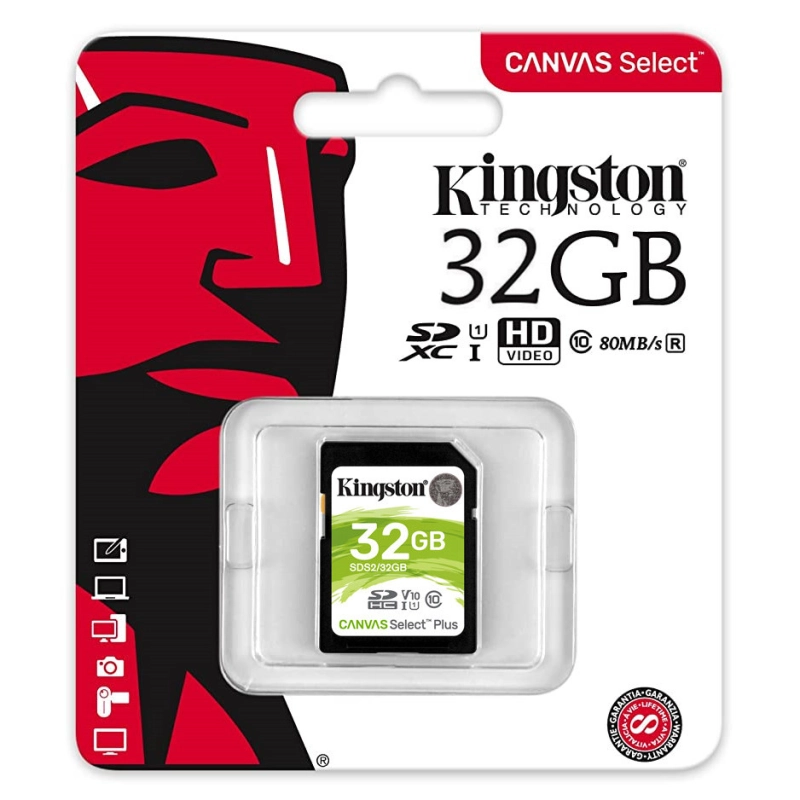 ภาพหน้าปกสินค้าminisun shop Kingston SD Card Canvas Select 32/64/128 GB Class 10 ความเร็ว 80/10MB/s (พร้อมส่ง)