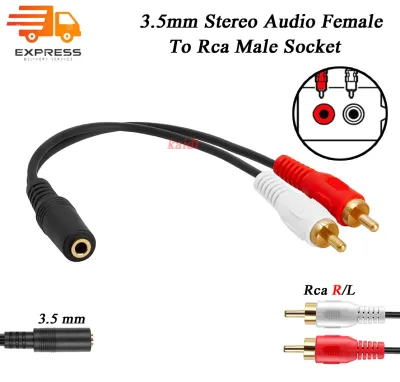 3.5Mm Stereo Audio Female Jack To 2 Rca Male Socket To Headphone Cable