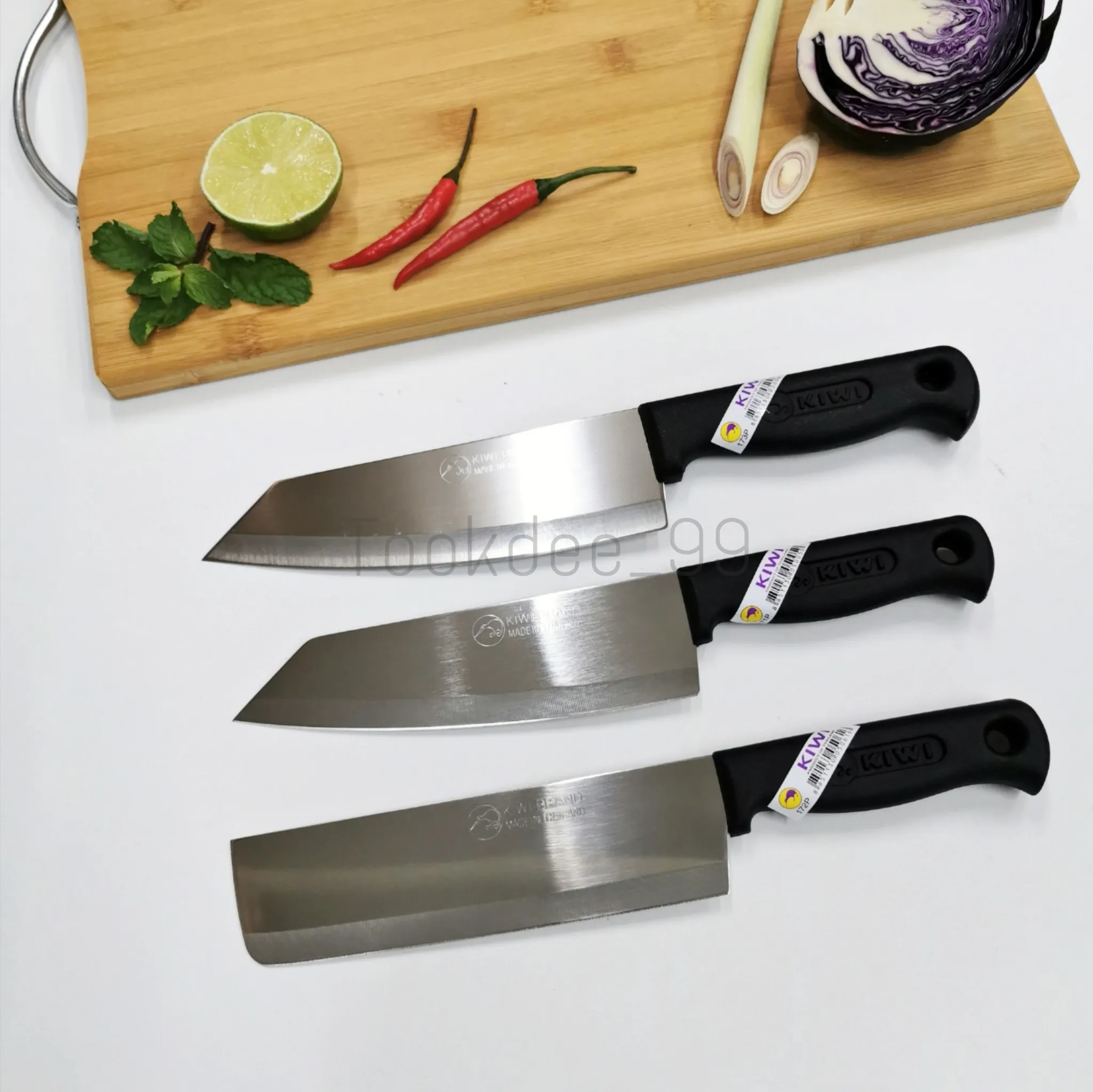 KIWI มีด มีดทำอาหาร มีดหั่น มีดทำครัว (#171-P/172-P/173-P/211-P ด้ามดำ)