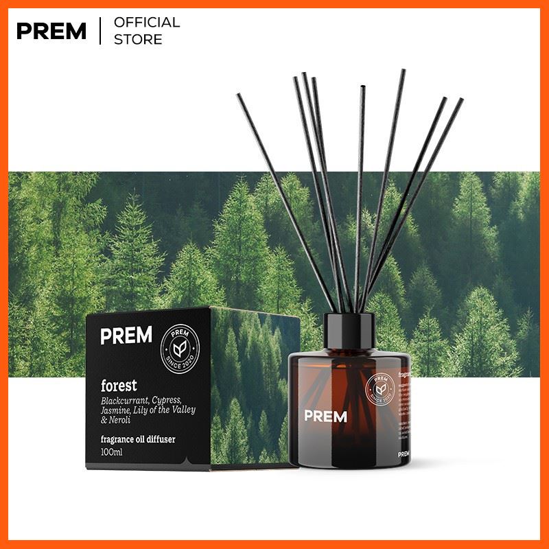 Sale: น้ำมันหอมระเหย Prem เปรม Fragrance Oil Diffuser ก้านไม้หอมปรับอากาศ Forest (ป่าไม้) UAo2 อุปกรณ์ปรับอากาศ