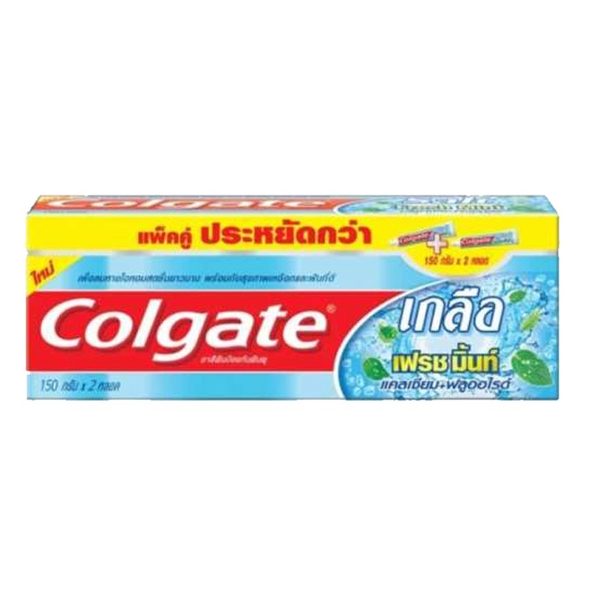 ร้านไทย ส่งฟรี COLGATE ยาสีฟันเกลือเฟรช150g -  แพ็คคู่ เก็บเงินปลายทาง