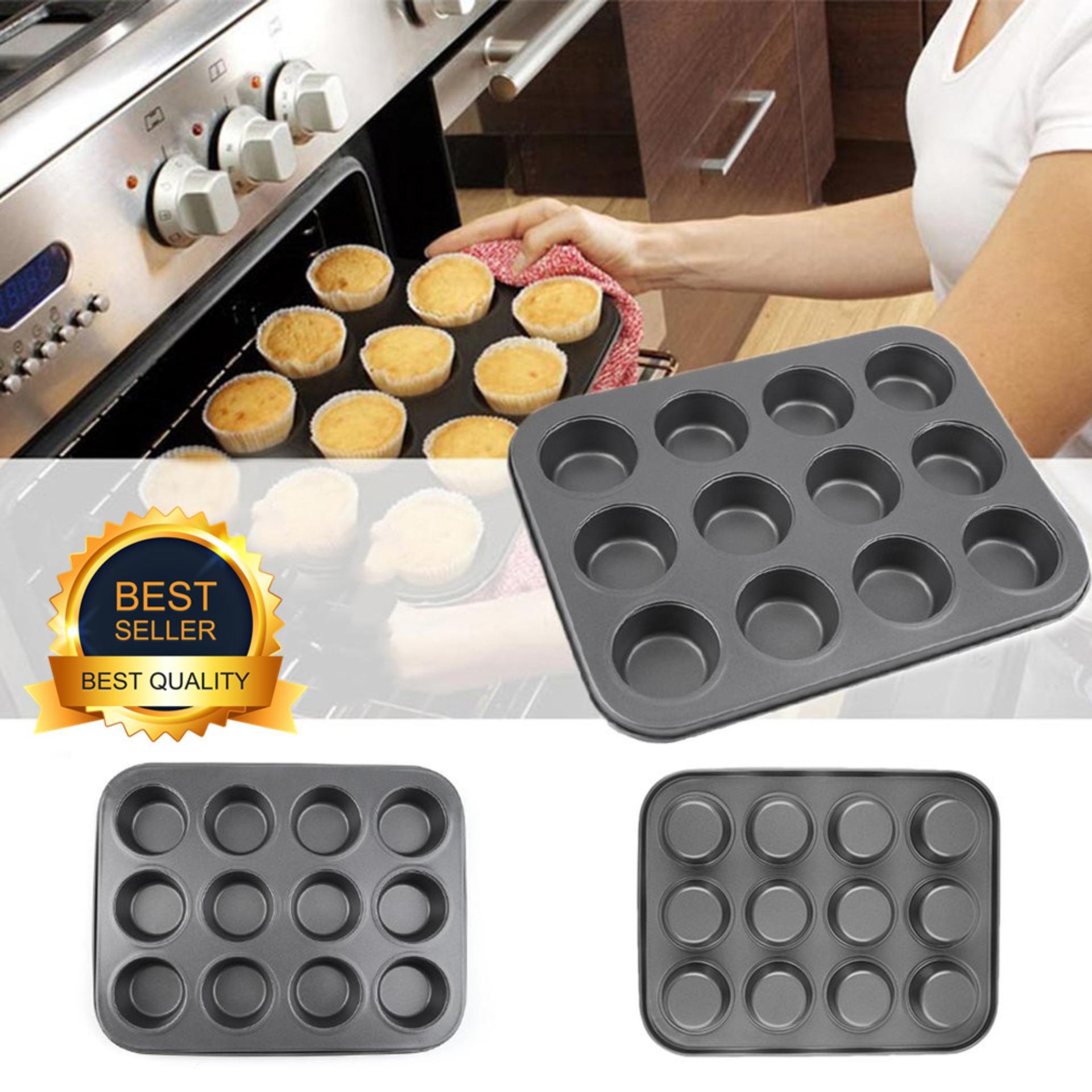 12 ถ้วย Muffin Bun Cupcake อุปกรณ์อบอาหารแม่พิมพ์ถาด Pan Kitchen - Intl By Legendseller.
