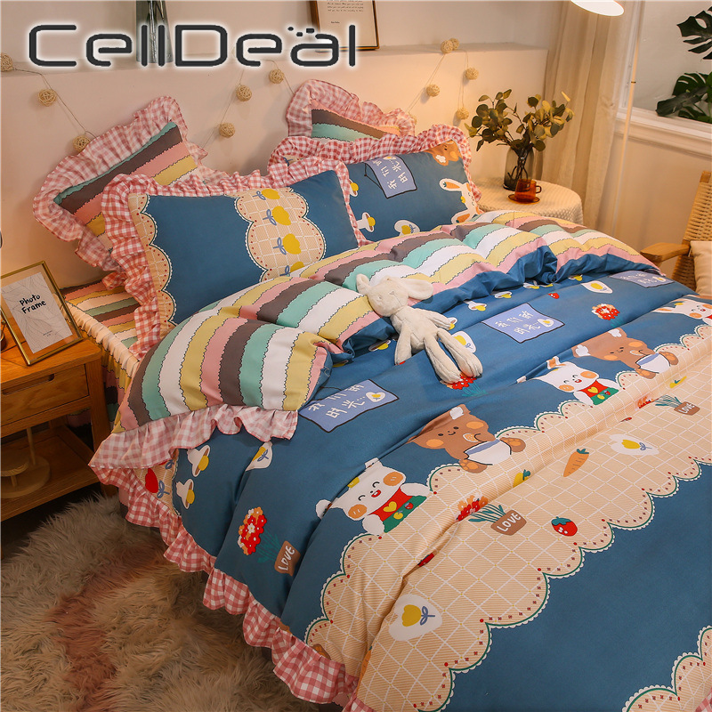 Little Flower Duvet Cover Cute Korean Style Soft Bedspreads Quilts