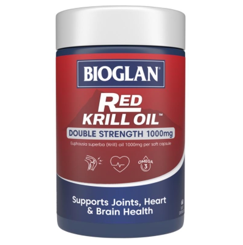 วิตามินบำรุงหัวใจ วิตามินบำรุงสมองและสายตา Bioglan Red Krill Oil 1000mg 60 Capsules นำเข้าจากออส /AUST L 197796/exp02.2023