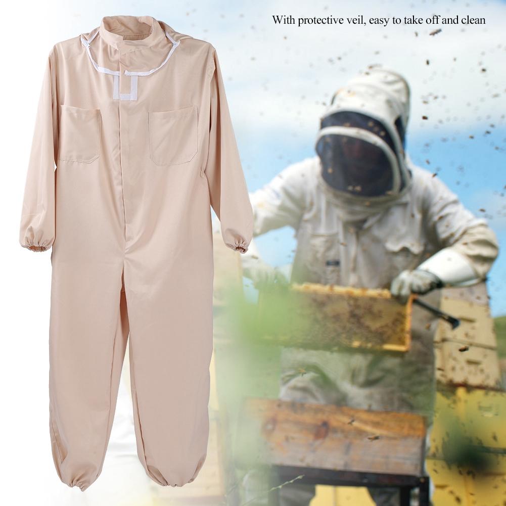 【คูปองส่งฟรี】Beekeeping Full Body Suit มืออาชีพการเลี้ยงผึ้งป้องกันเต็มร่างกายแจ็คเก็ตผ้ากันเปื้อนสูท