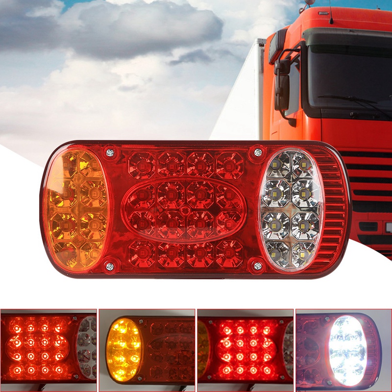 12V-24V 32LED Truck Tail Light Bar Turn Signal Running Brake Reverse Trailer Taillight for Trailer Flatbed Trucks