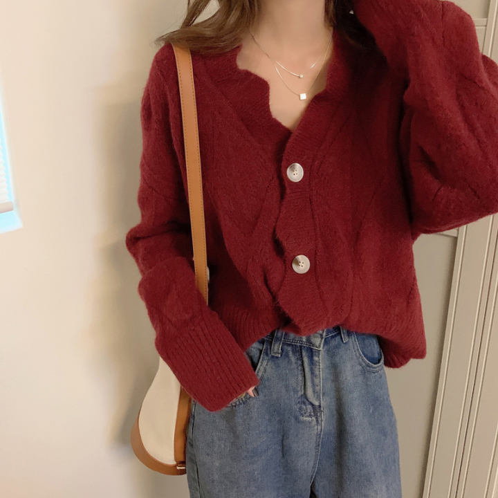 christmas red cardigan