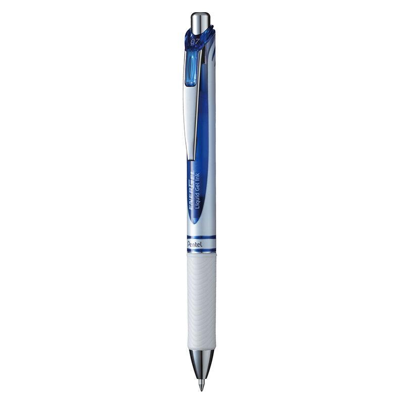 Electro48 เพนเทล ปากกาหมึกเจลแบบกด รุ่น Energel BL77PW-CX ขนาด 0.7 มม. ด้ามมุก หมึกเจลสีน้ำเงิน