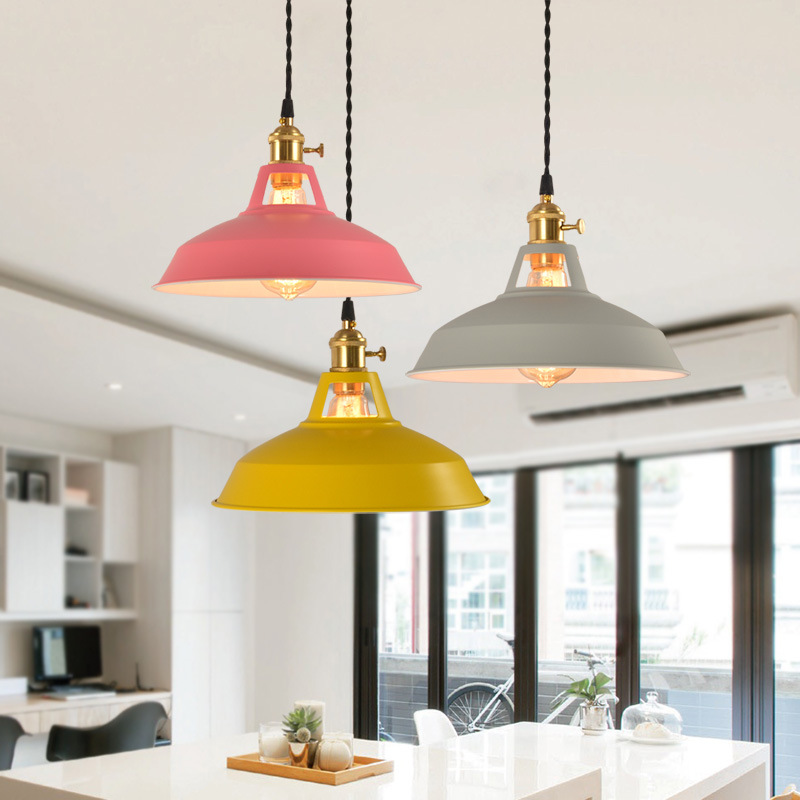 Vintage Pendant Lights Industrial Style Colorful Restaurant Kitchen ...