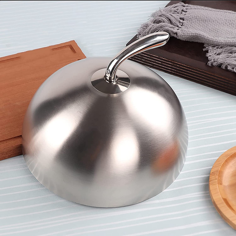 1Pcs Stainless Steel Steak Cover Teppanyaki Dome Dish Lid Home Round