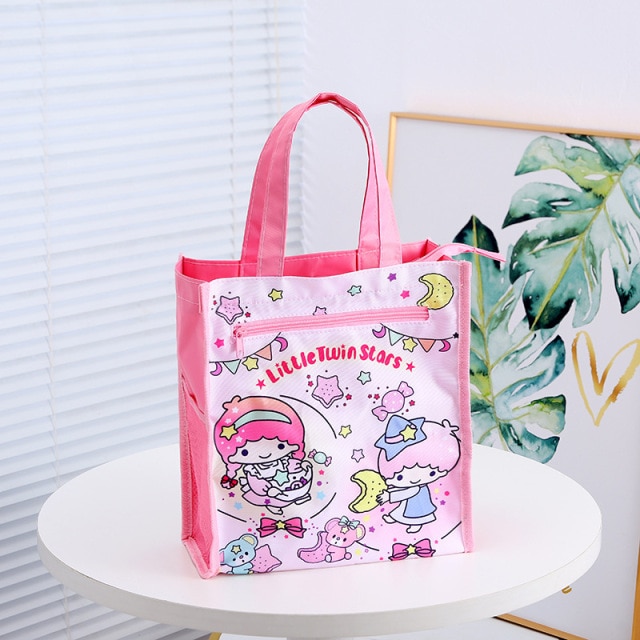 UMMB Cartoon Sanrios Canvas Shopping Bag Female Canvas Shoulder Bag Handbag Grocery Shopper Students Book Pack Kids Gift