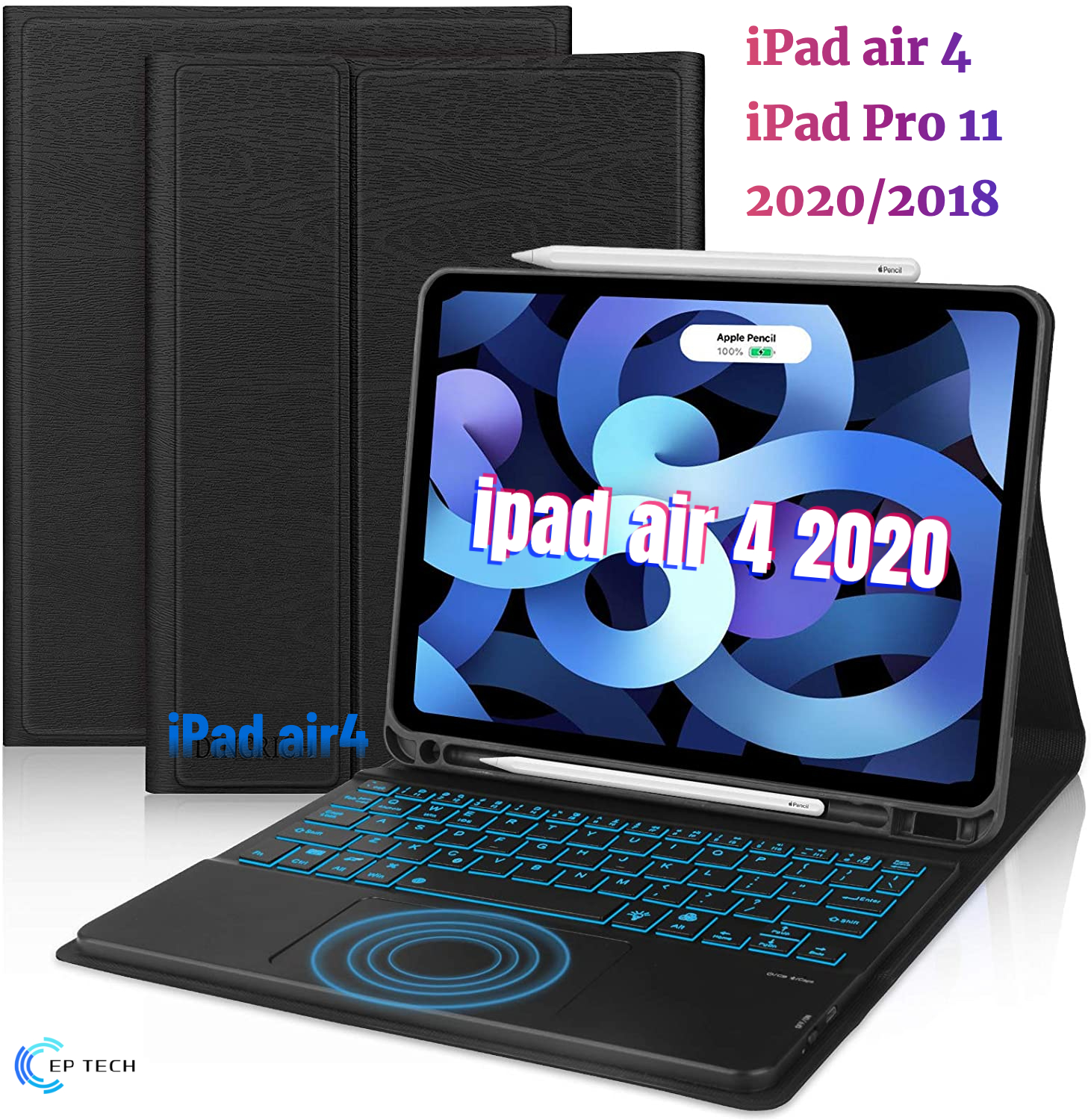 IPad Keyboard Case With Magic Touchpad For 10.2 IPad 9Th 8Th 7Th Gen 10