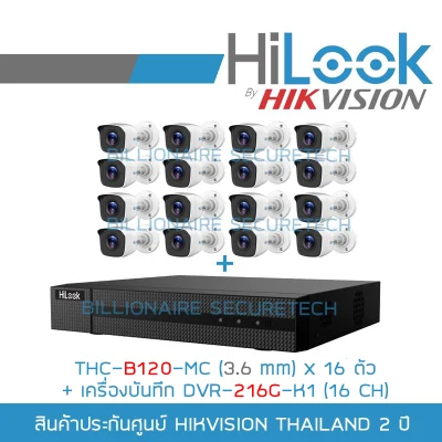 SET HILOOK 16 CH : THC-B120-MC (3.6 mm) X 16 + DVR-216G-K1 BY BILLIONAIRE SECURETECH