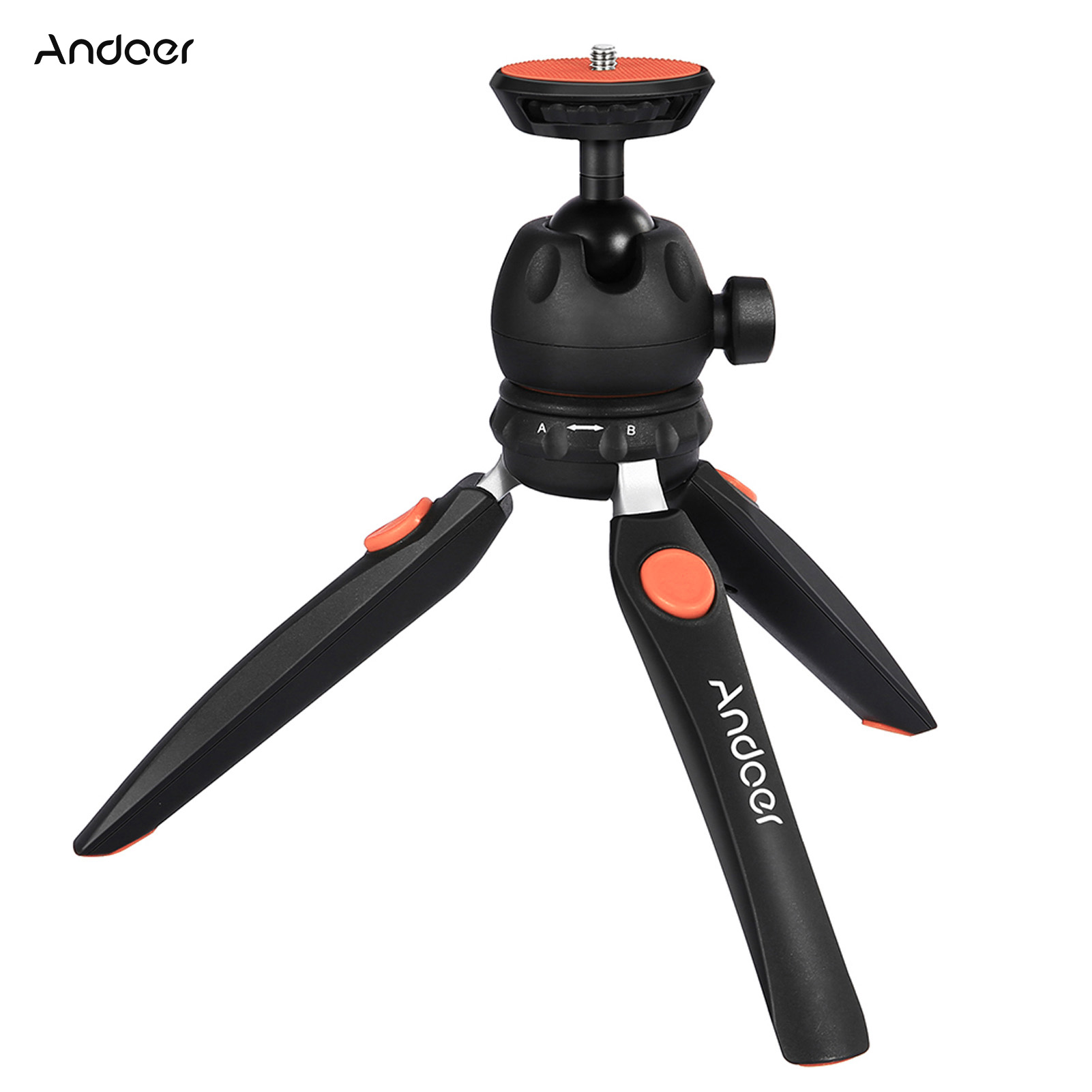 Andoer H20 Mini Tabletop Tripod Portable Foldable Phone Camera Tripod Stand with Removable Ball Head with 1/4 Inch Screw