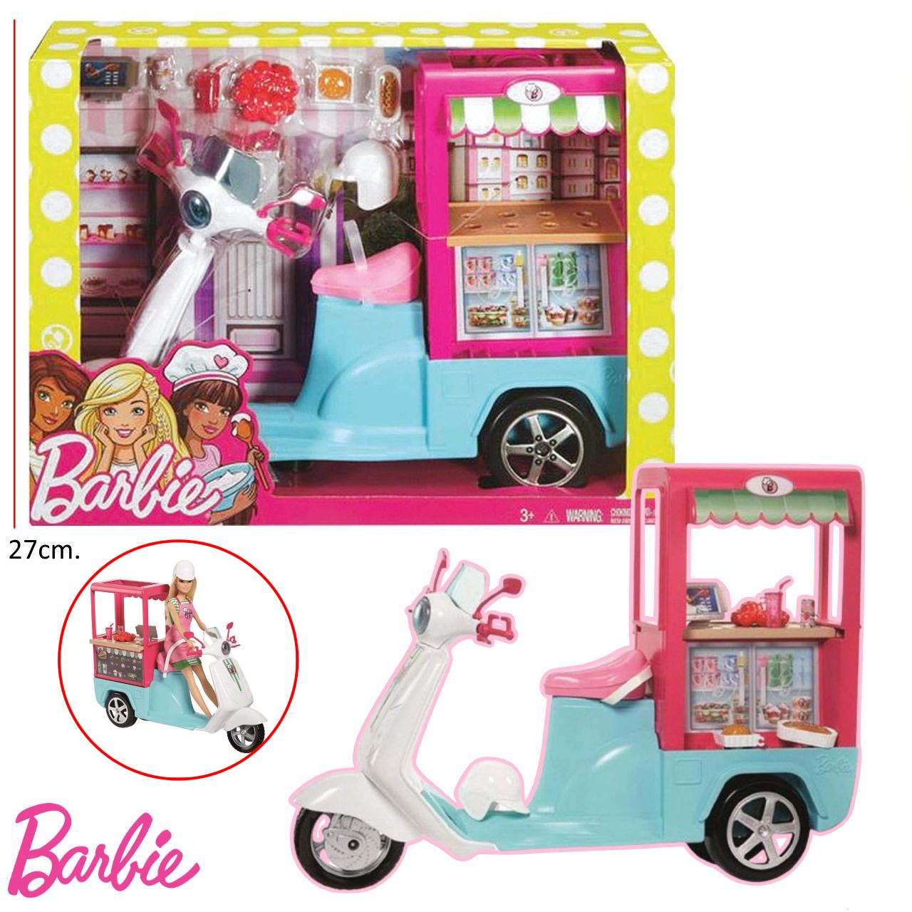 Barbie Bistro Cart Playset ชุดรถร้านอาหารขนาดเล็ก อุปกรณ์ครบชุด ...