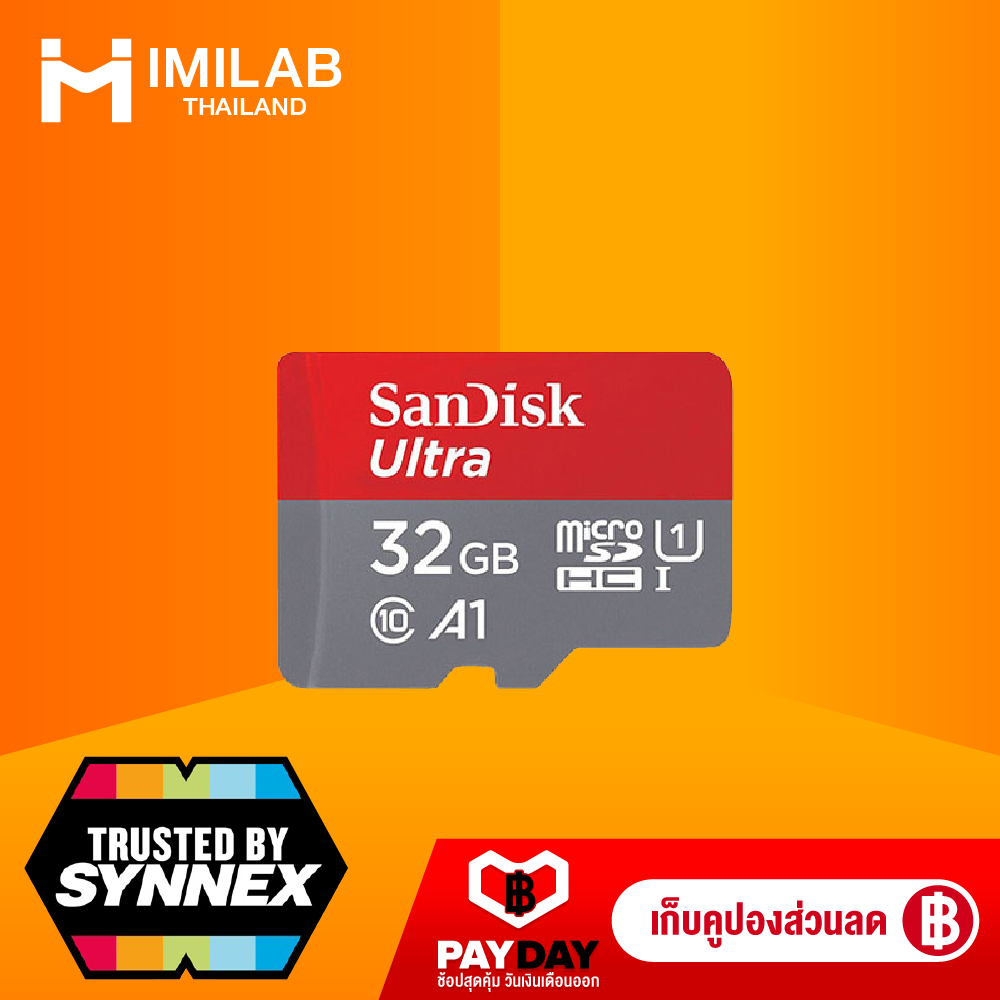 【ส่งฟรี + ลดเพิ่ม 10%】 [ประกัน Synnex 10 ปี + พร้อมส่ง] SanDisk microSD 32/64/128GB ULTRA (Class10)