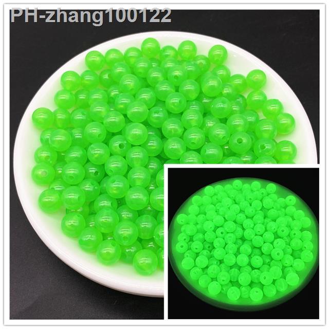 Cheap 6/8/10mm Luminous Acrylic Round Beads Glow In The Dark Fishing Loose  Spacer Beads for Jewellery Marking DIY Necklace Bracelet