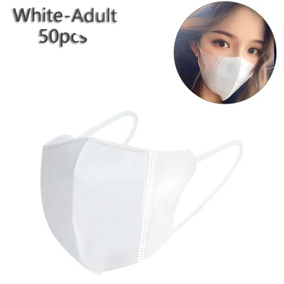 [pantorastar] 50PCS Adult 3D Face Mask 3ply Non-woven Anti-dust Comfortable Breathable Reusable Washable Face Mask