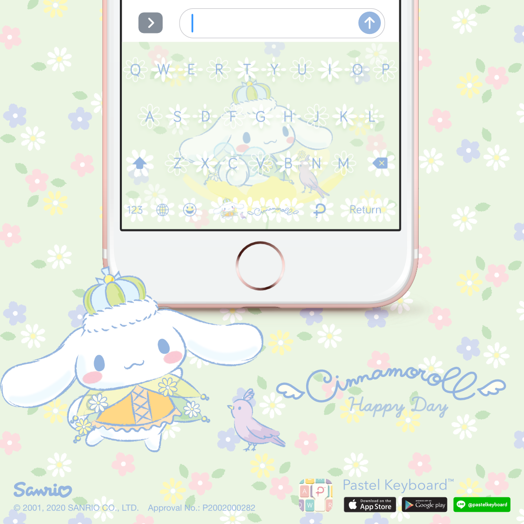 Cinnamoroll Happy Day Keyboard Theme⎮ Sanrio (E-Voucher) for Pastel Keyboard App