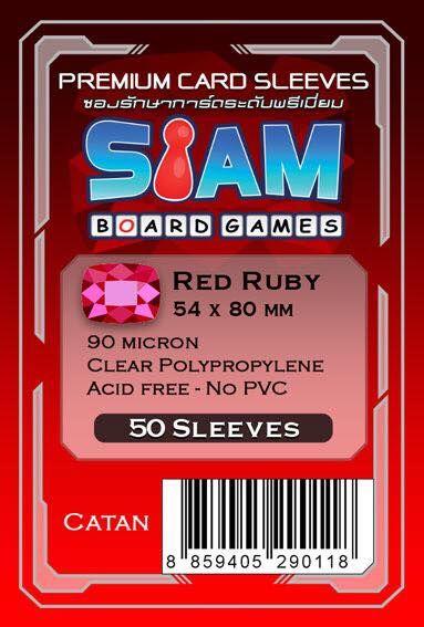 ซอง ซองใส ซองใส่การ์ด สยามบอร์ดเกมส์ Siam Board Games Premium Card Sleeve Red Ruby 54x80 mm