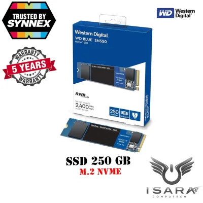 ของดีมีคุณภาพ WD SSD BLUE SN550 250GB, PCIe/NVMe M.2 2280 (ประกันเริ่ม July2020) Free Shipping