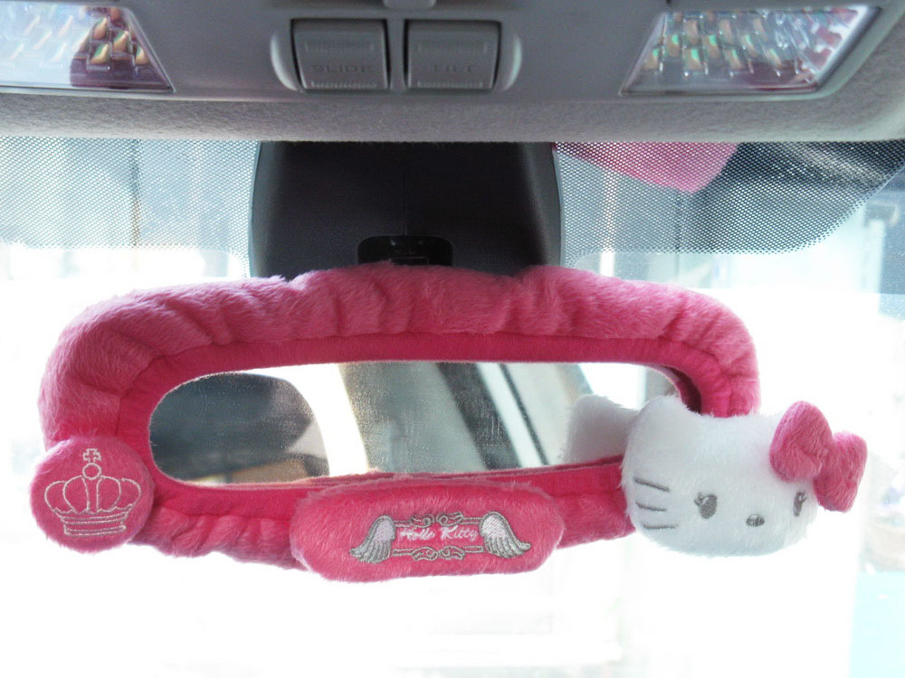 ลิขสิทธิ์แท้ เฮลโล คิตตี้ ที่หุ้มกระจกมองหลังรถยนต์ อุปกรณ์ตกแต่งรถยนต์ สีชมพู Hello Kitty Car Accessory Rear View Mirror Cover Pink Angel