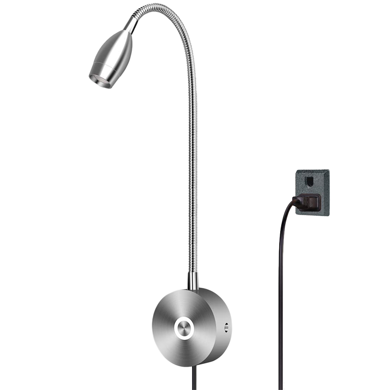 Dimmable Reading Lamp, Bed Lights with Plug Wired for Bedroom Bedside