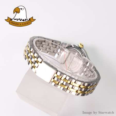 AMERICA EAGLE นาฬิกาข้อมือผู้หญิง สายสแตนเลส รุ่น AE021L - SilverGold/White