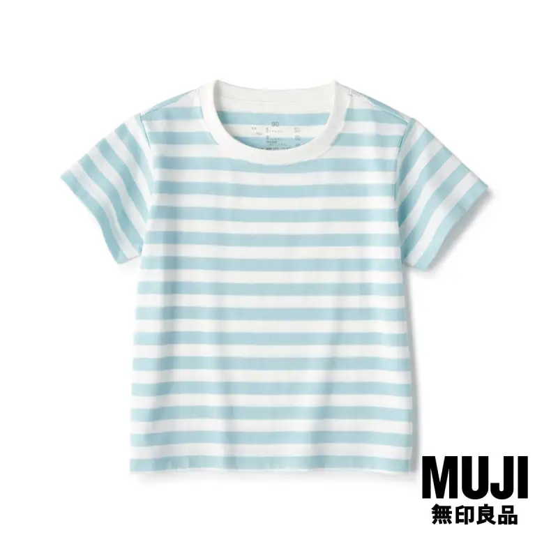 ภาพหน้าปกสินค้ามูจิ เสื้อยืดคอกลมแขนสั้นลายทาง เด็กเล็ก - MUJI Crewneck Short Sleeve T-Shirt (Baby 80-100) จากร้าน MUJI บน Lazada