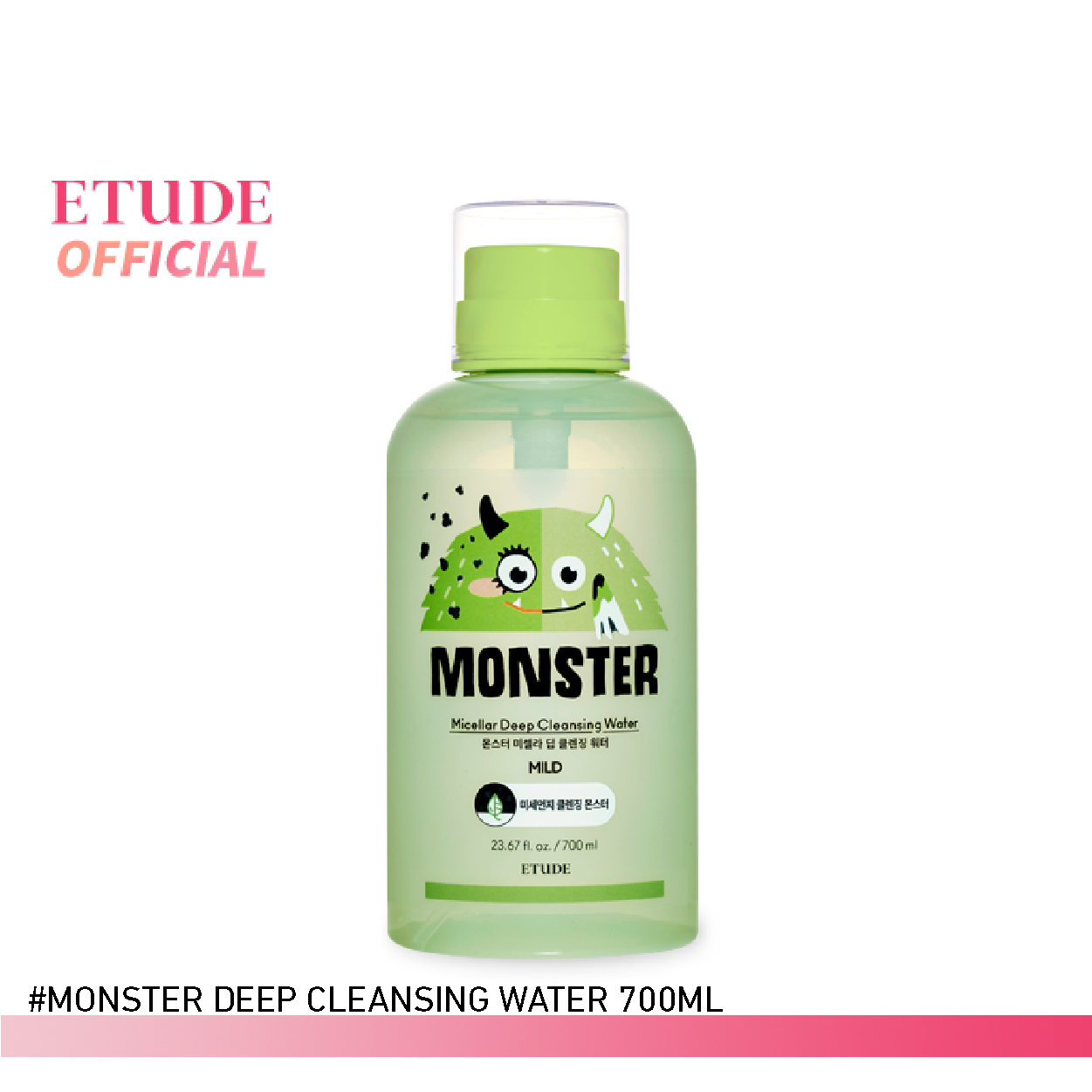ETUDE Monster Micellar Deep Cleansing Water (700 ml) อีทูดี้ (ผลิตภัณฑ์เช็ดทำความสะอาดเครื่องสำอางสูตรอ่อนโยน)