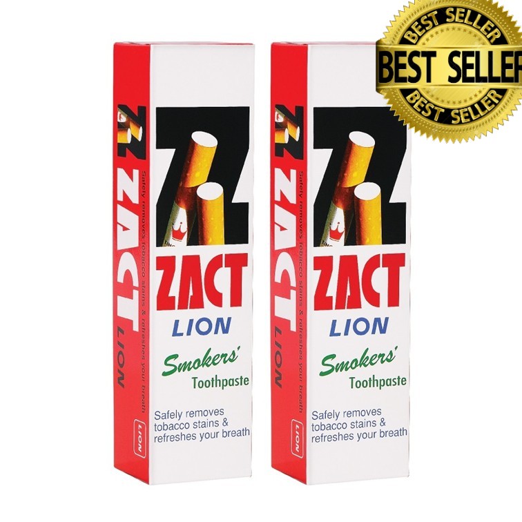 ZACT ยาสีฟันขจัดคราบ แซคท์ สูตรสำหรับผู้สูบบุหรี่ (สีแดง) 160 กรัม 2 หลอด ZACT Anti-Zact Toothpaste for Smoker (Red) 160g. 2 tubes