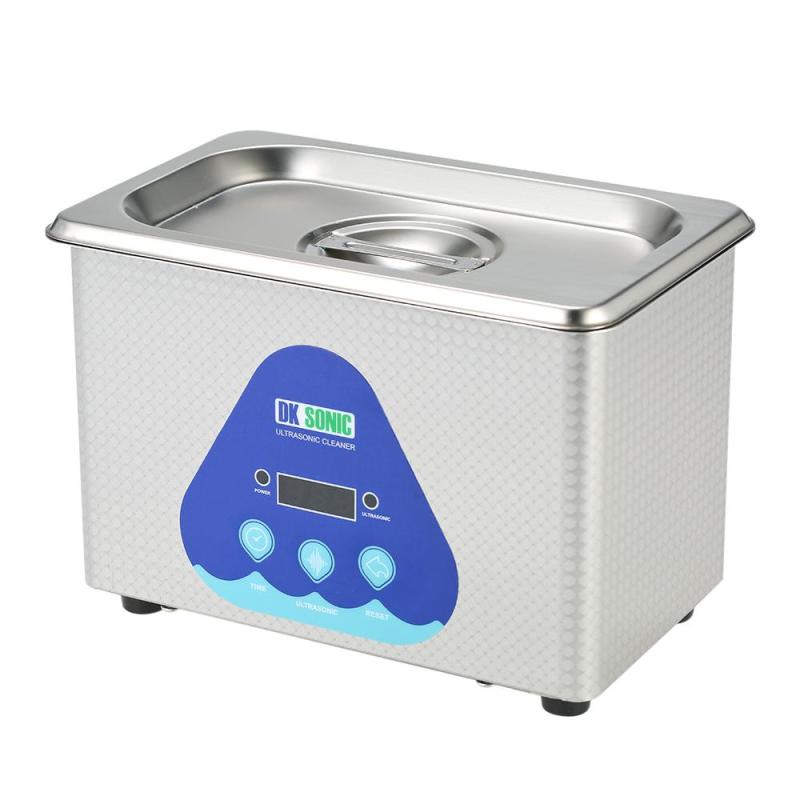 0.8L Stainless Steel Household Digital Ultrasonic Cleaner Tank Jewelry Watches Circuit Board Cleaning Sterilizing Machine AC220-240V EU Plug