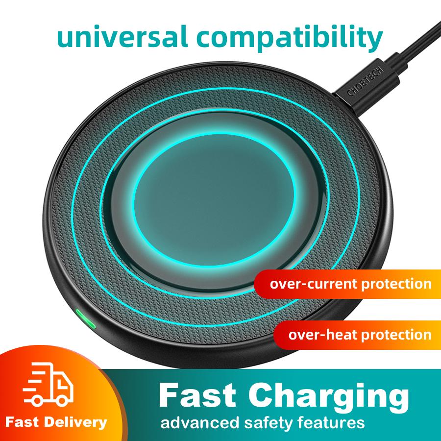 CHOETECH ที่ชาร์จแบตไร้สาย แท่นชาร์จแบตT527S 7.5W Wireless Compatible  Charging Pad Compatible
