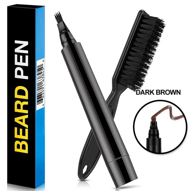 Beard Filling Pen Kit Barber Pencil With Brush Salon Facial Hair