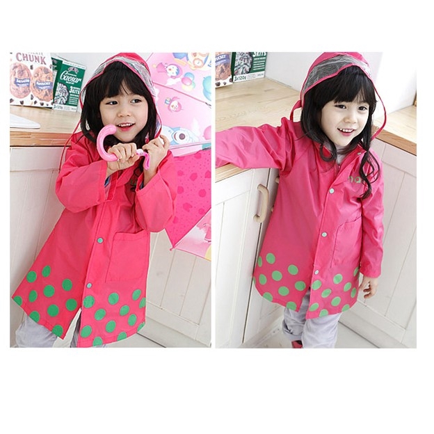 Akachan เสื้อกันฝนเด็ก Smally สีชมพู ไซส์ S-M-L-XL-XXL (ราคาเฉพาะเสื้อกันฝน)
