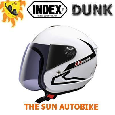 หมวกกันน็อค INDEX DUNK NEW มี 6 สี รุ่นเปิดหน้า (Size L: ขนาดรอบหัว 58-60 cm.) **แท้**