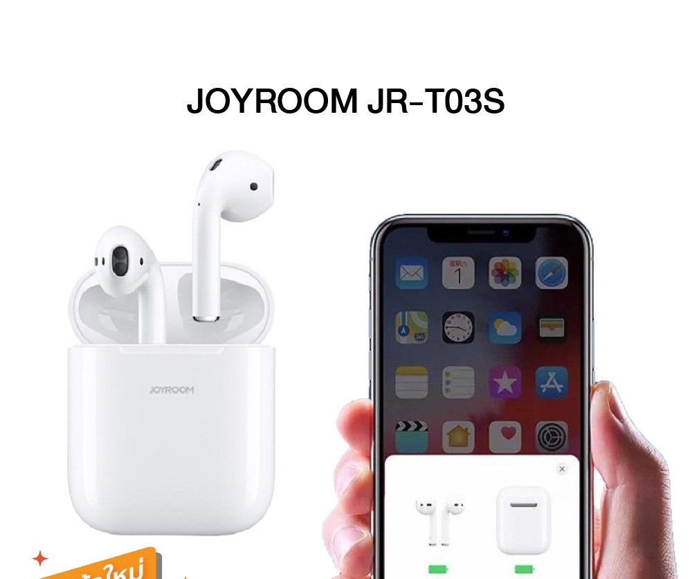 โปรโมชัน JOYROOM JR-T03S TWS Earpod Bluetooth 5.0 400mAh หูฟังบลูทูธไร้สาย เชื่อมต่ออัตโนมัติ ราคาถูก หูฟัง หูฟังสอดหู